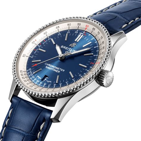 breitling blue strap watch